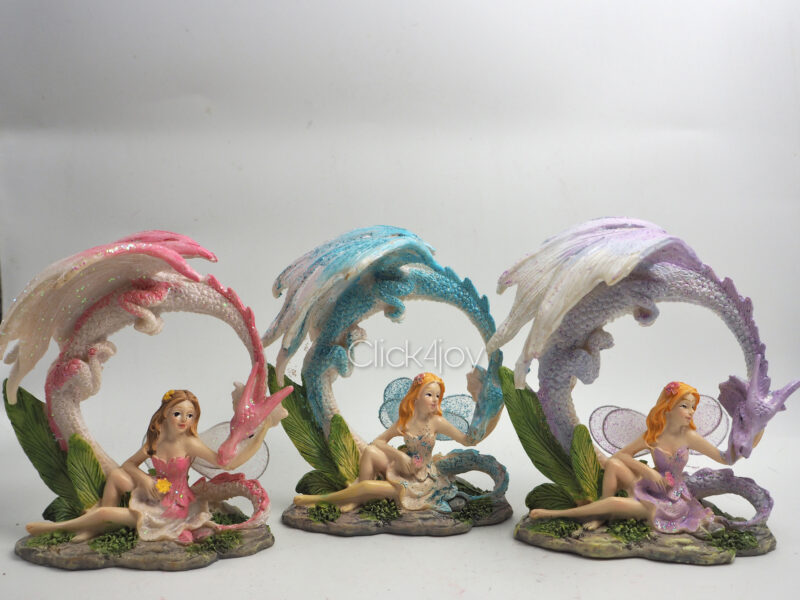 3pcs set of 10cm Fairy Petting Dragon 3 Asstd Figurine