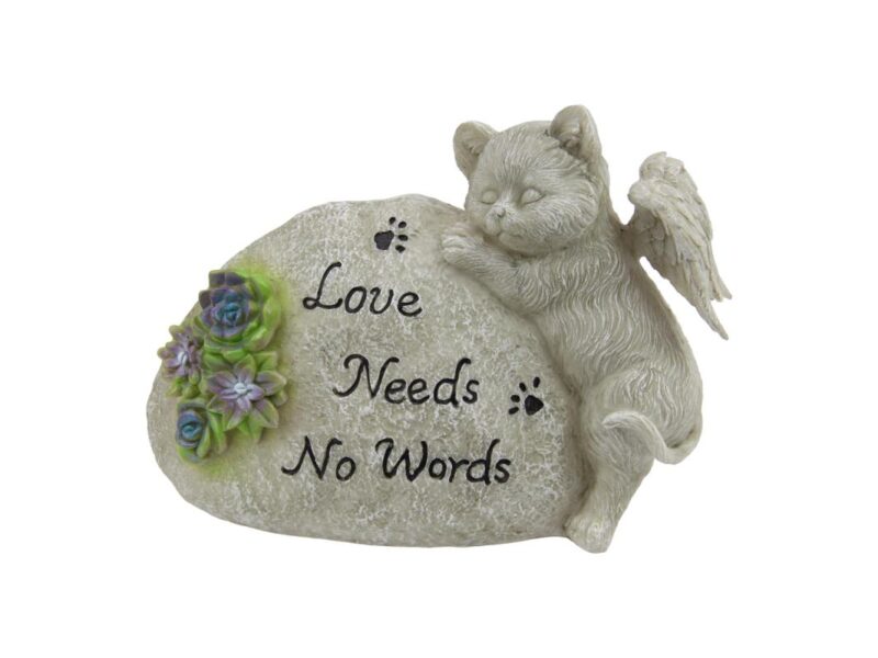 21cm Memorial Cat Plaque Inspirational Word